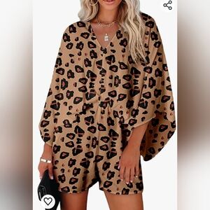 Leopard print one piece romper